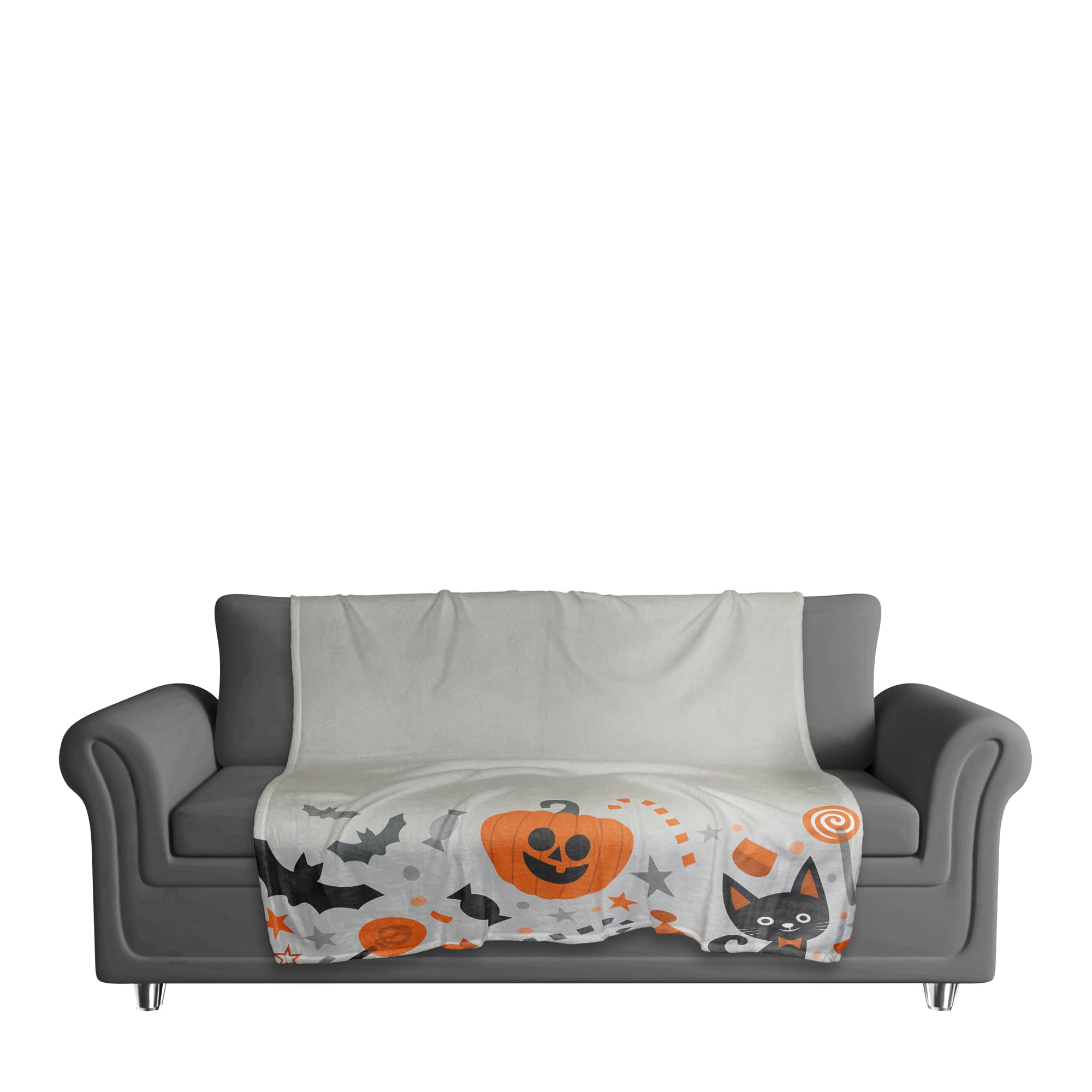 Bat Candy Cat Fleece Throw
